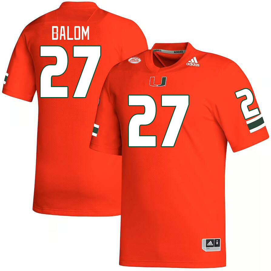 Men #27 Brian Balom Miami Hurricanes College Football Jerseys Stitched-Orange